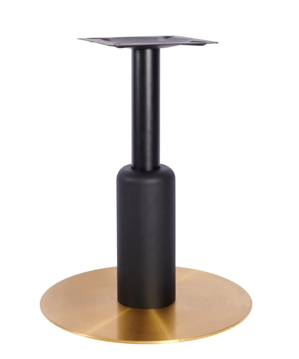 Titan Large All Brass Table Base *3 Sleeve Height Options Available - Titan Large Base (Brass) Dining (Blk) 365mm Sleeve (Blk) - view 1