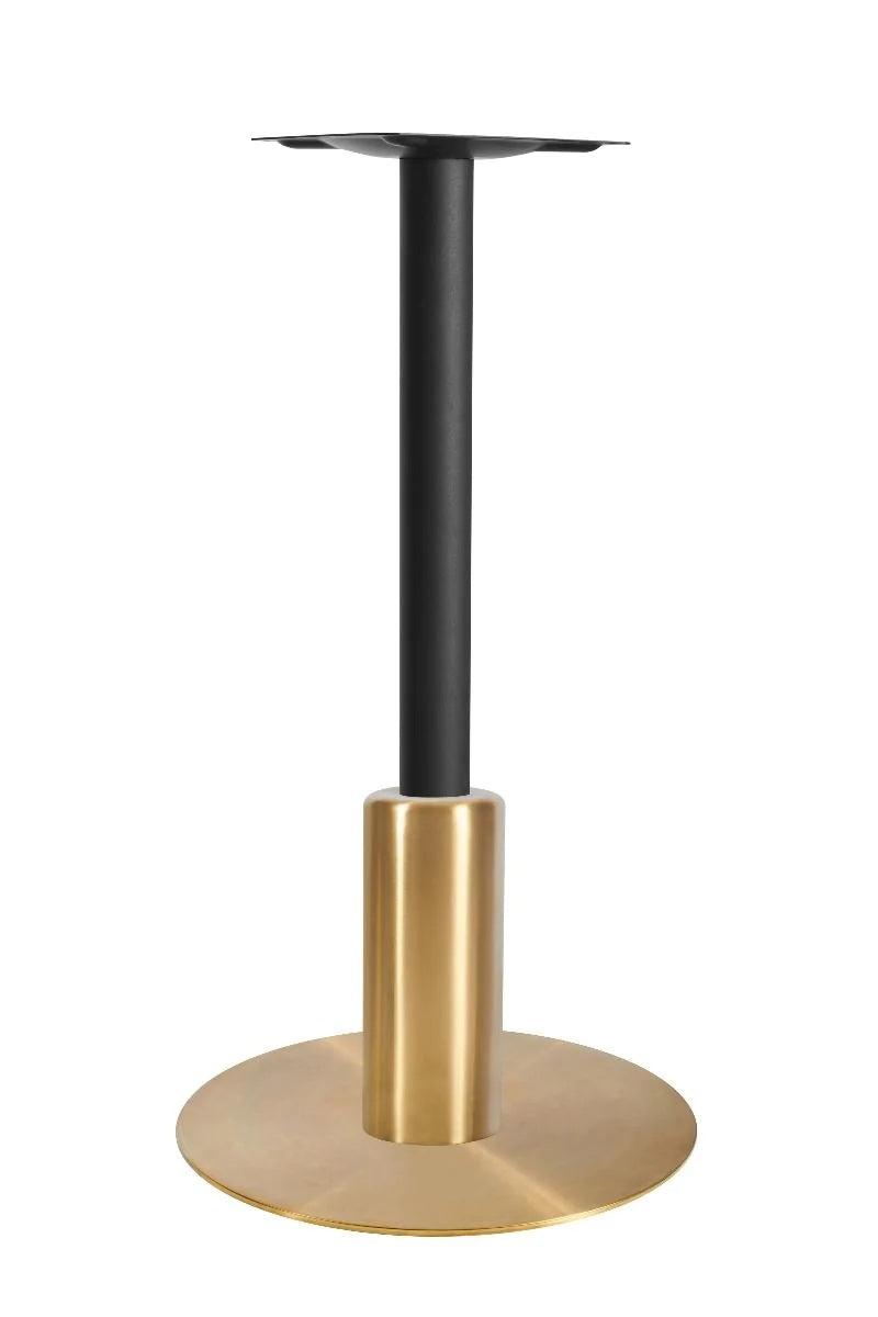 Titan Large All Brass Table Base *3 Sleeve Height Options Available - Titan Large Base (Brass) Poseur (Blk) 365mm Sleeve (Brs) - view 1