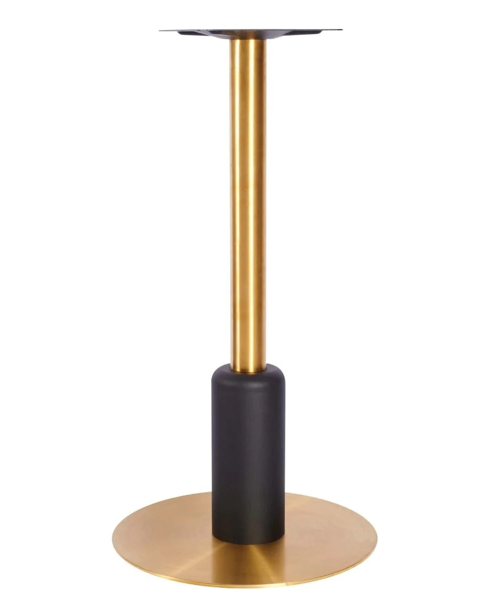 Titan Large All Brass Table Base *3 Sleeve Height Options Available - Titan Large Base (Brass) Poseur 365mm Sleeve Blk - view 1