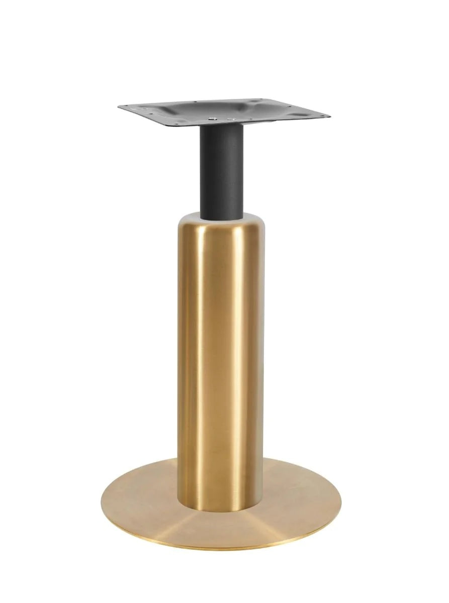 Titan Small All Brass Table Base *3 Sleeve Height Options Available - Titan Small Base (Brass) Dining (Blk) 540mm Sleeve (Brs) - view 1