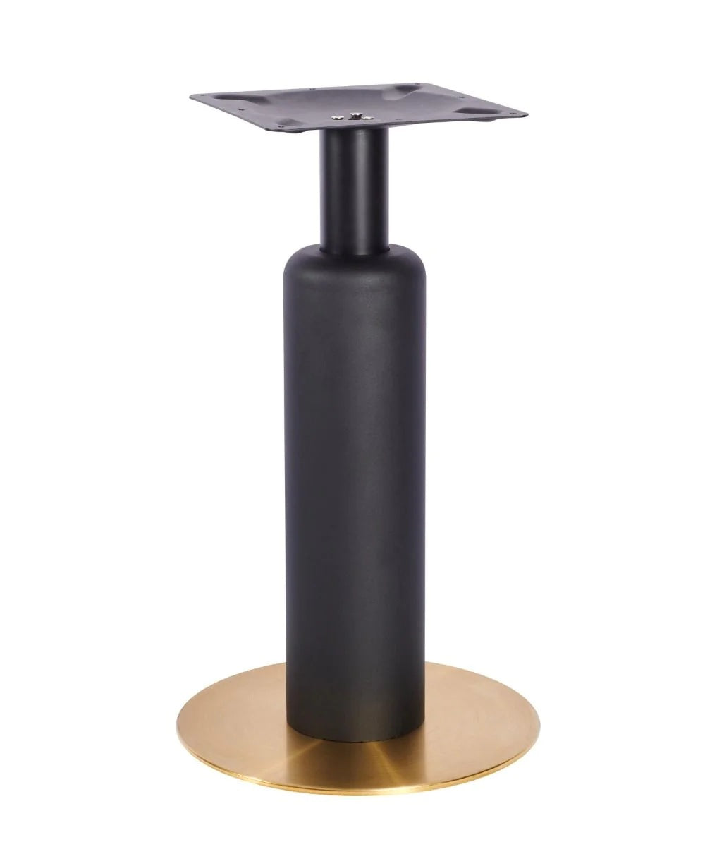 Titan Small All Brass Table Base *3 Sleeve Height Options Available - Titan Small Base (Brass) Dining (Blk) 540mm Sleeve (Blk) - view 1