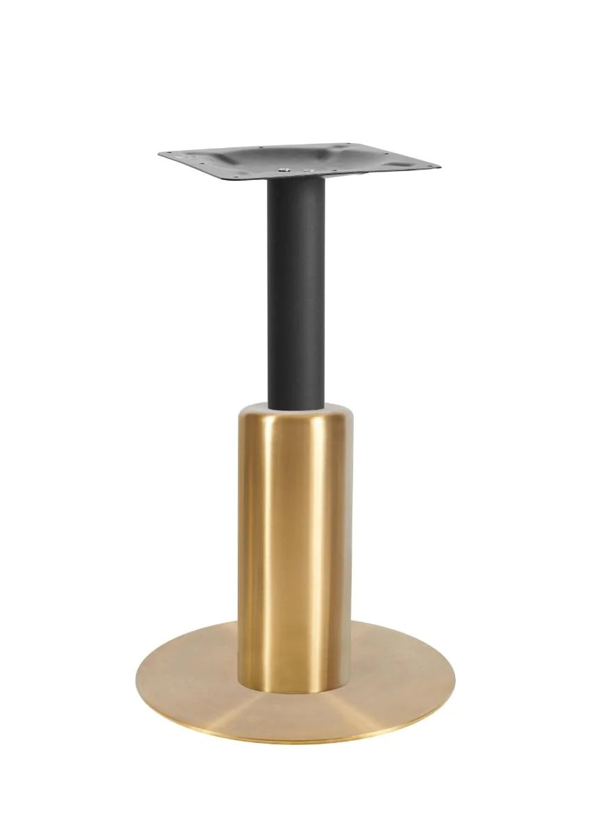 Titan Small All Brass Table Base *3 Sleeve Height Options Available - Titan Small Base (Brass) Dining (Blk) 365mm Sleeve (Brs) - view 1