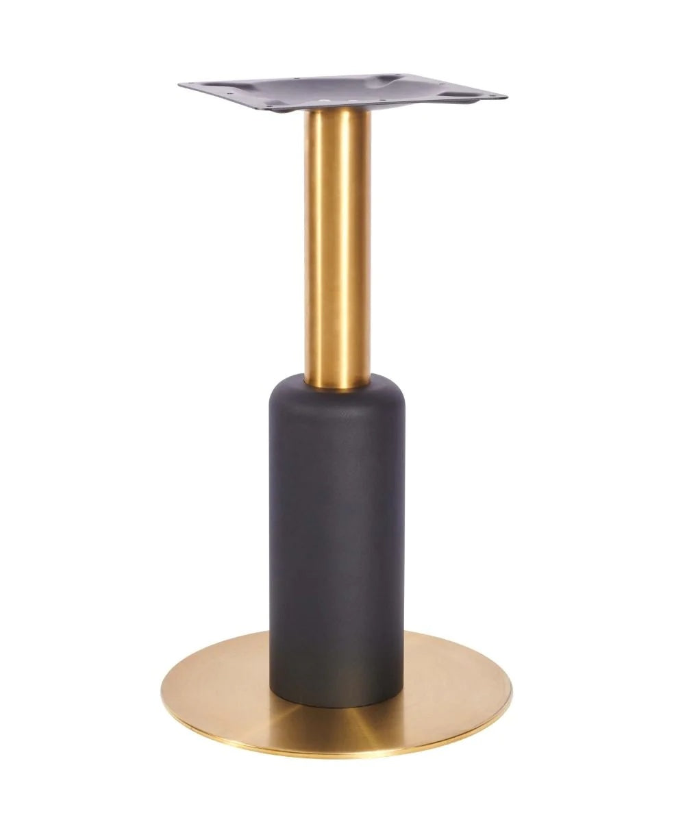 Titan Small All Brass Table Base *3 Sleeve Height Options Available - Titan Small Base (Brass) Dining 365mm Sleeve Blk - view 1