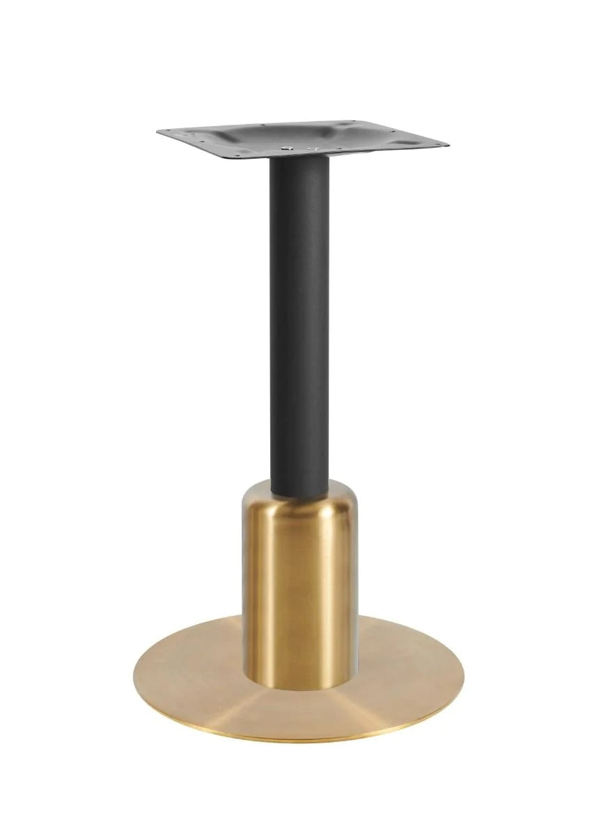 Titan Small All Brass Table Base *3 Sleeve Height Options Available - Titan Small Base (Brass) Dining (Blk) 250mm Sleeve (Brs) - view 1