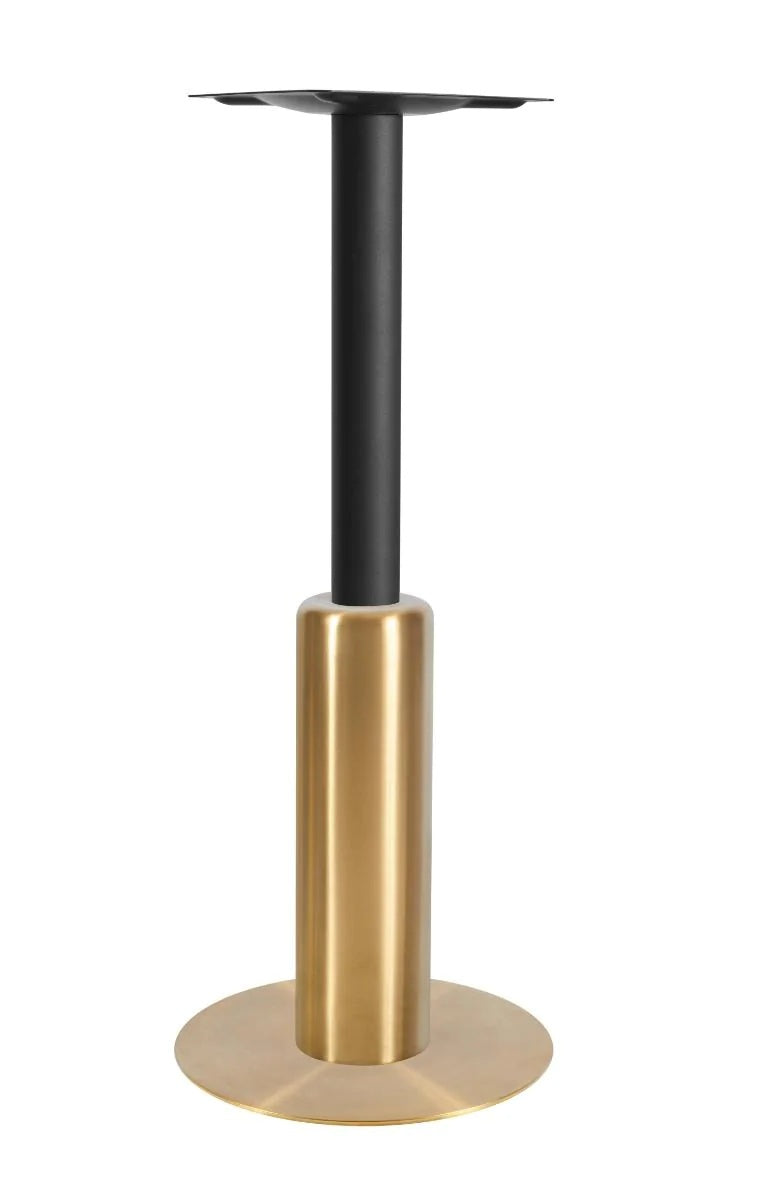 Titan Small All Brass Table Base *3 Sleeve Height Options Available - Titan Small Base (Brass) Poseur (Blk) 540mm Sleeve (Brs) - view 1