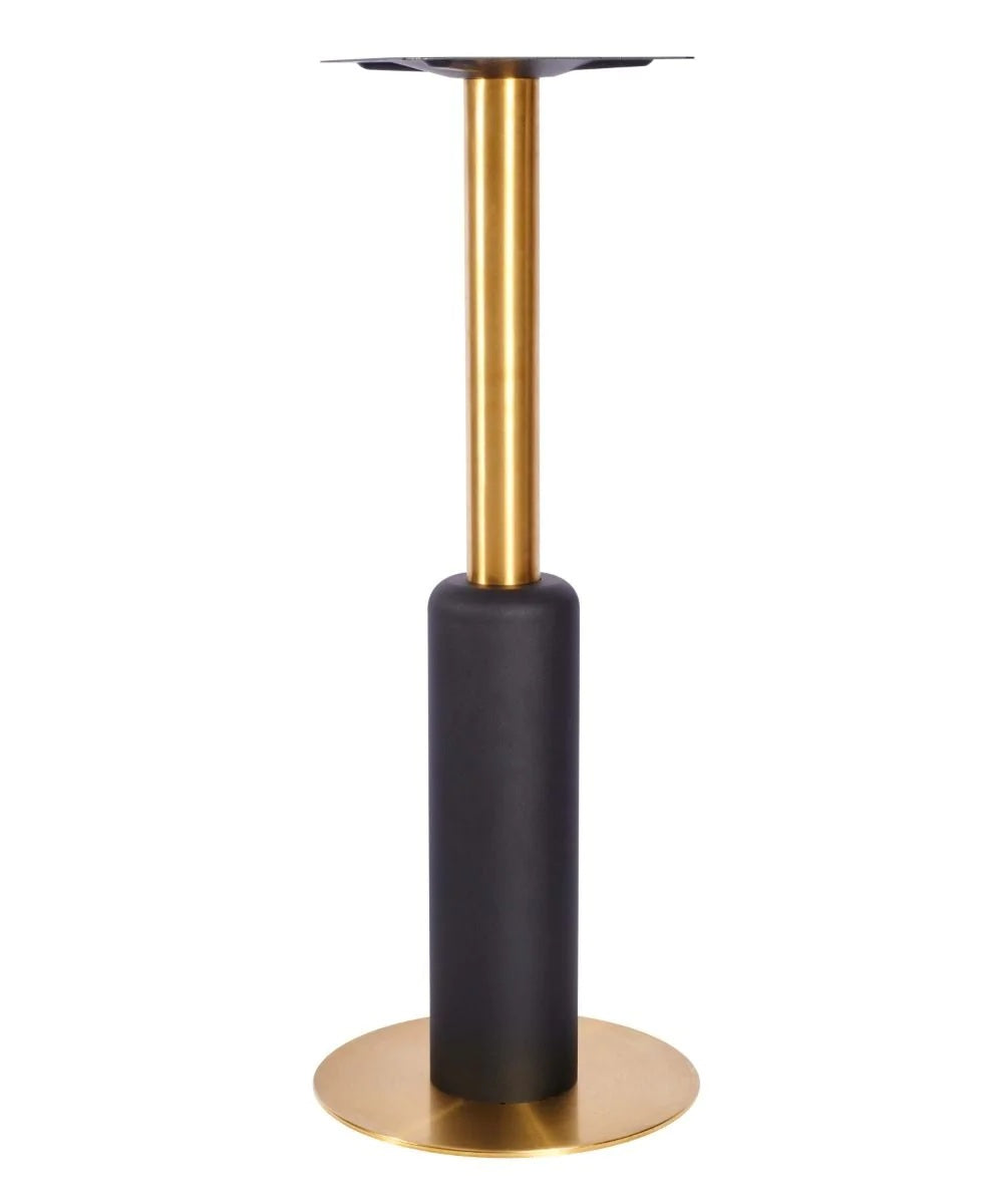 Titan Small All Brass Table Base *3 Sleeve Height Options Available - Titan Small Base (Brass) Poseur 540mm Sleeve Blk - view 1