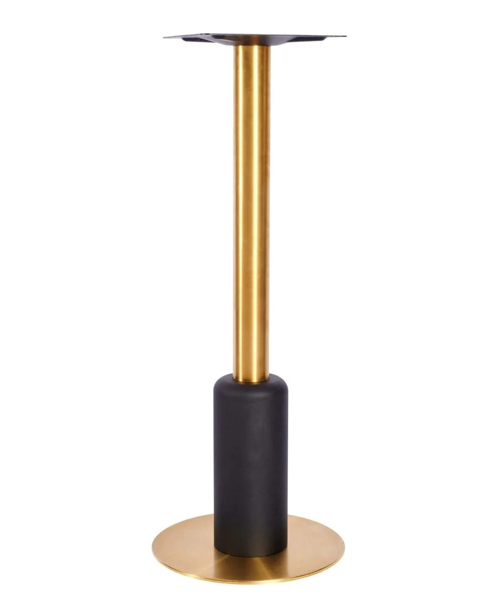 Titan Small All Brass Table Base *3 Sleeve Height Options Available - Titan Small Base (Brass) Poseur 365mm Sleeve Blk - view 1