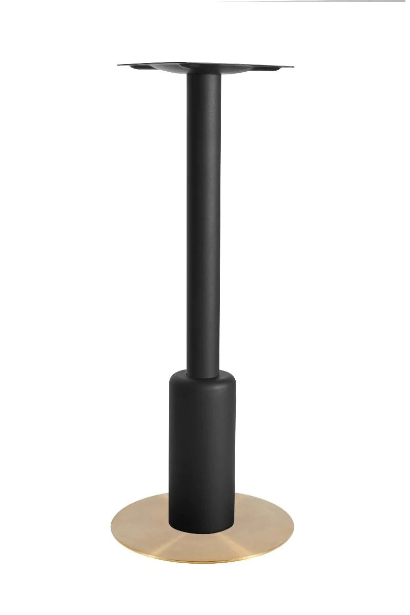 Titan Small All Brass Table Base *3 Sleeve Height Options Available - Titan Small Base (Brass) Poseur (Blk) 365mm Sleeve (Blk)  - view 1