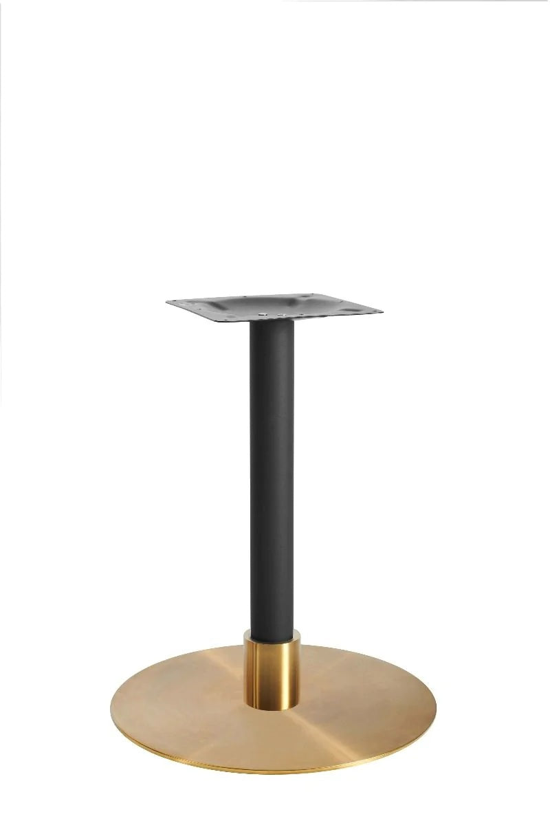 Atlas Large All Brass Table Base *2 Sleeve Height Options Available - Atlas Large Base (Brass) Dining (Blk) 120mm Sleeve (Brs) - view 1