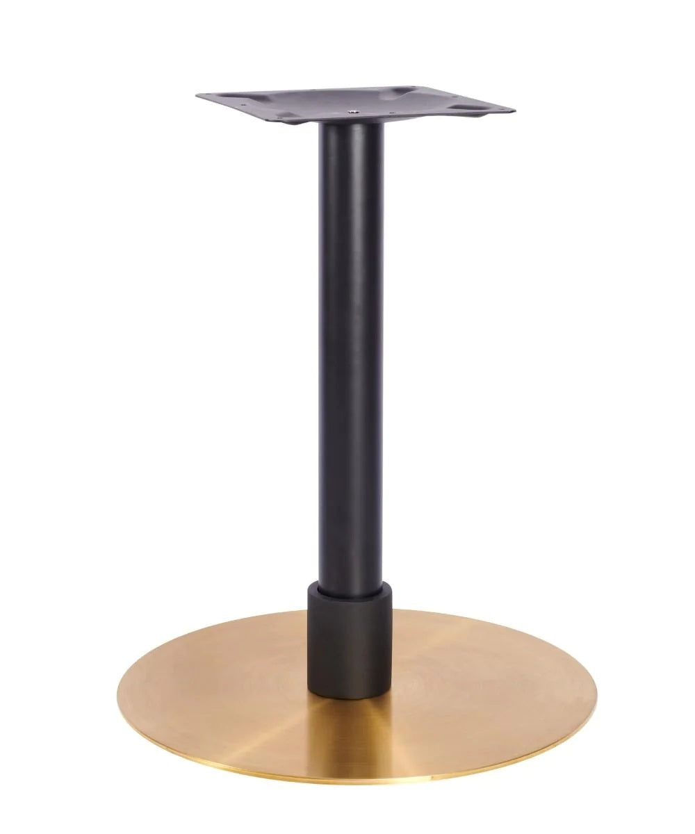 Atlas Large All Brass Table Base *2 Sleeve Height Options Available - Atlas Large Base (Brass) Dining (Blk) 120mm Sleeve Blk - view 1