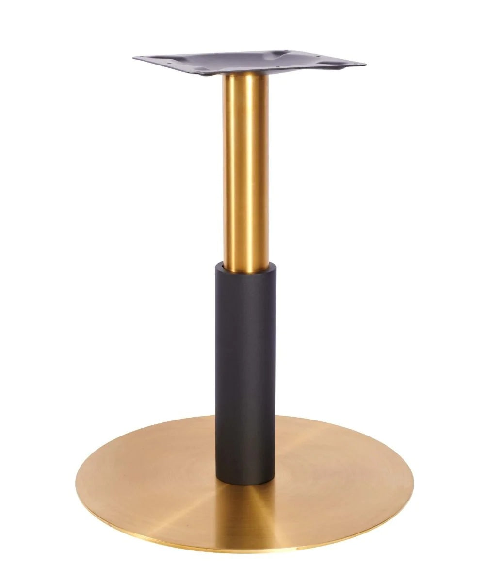 Atlas Large All Brass Table Base *2 Sleeve Height Options Available - Atlas Large Base (Brass) Dining 365mm Sleeve Blk - view 1