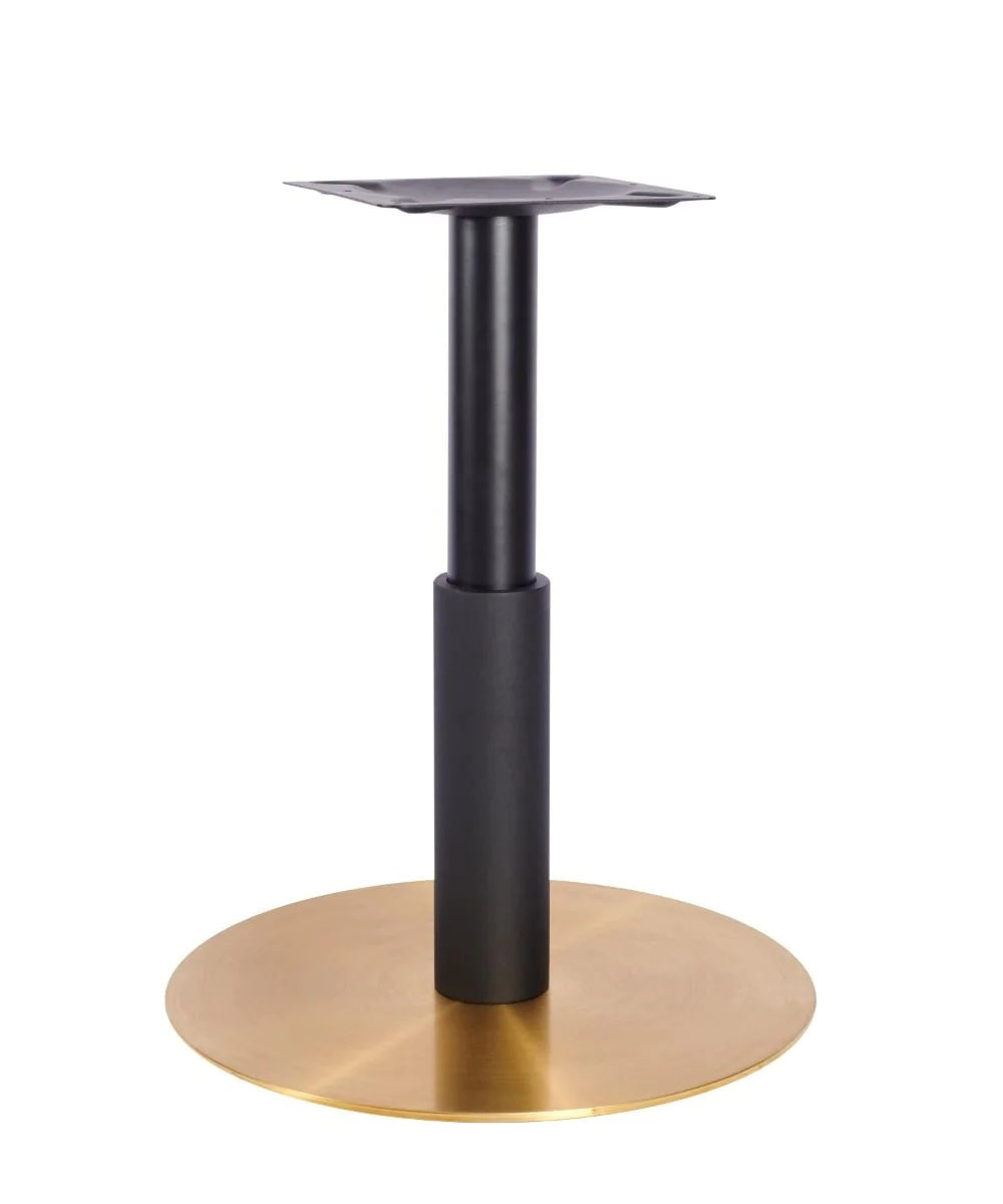 Atlas Large All Brass Table Base *2 Sleeve Height Options Available - Atlas Large Base (Brass) Dining (Blk) 365mm Sleeve Blk - view 1