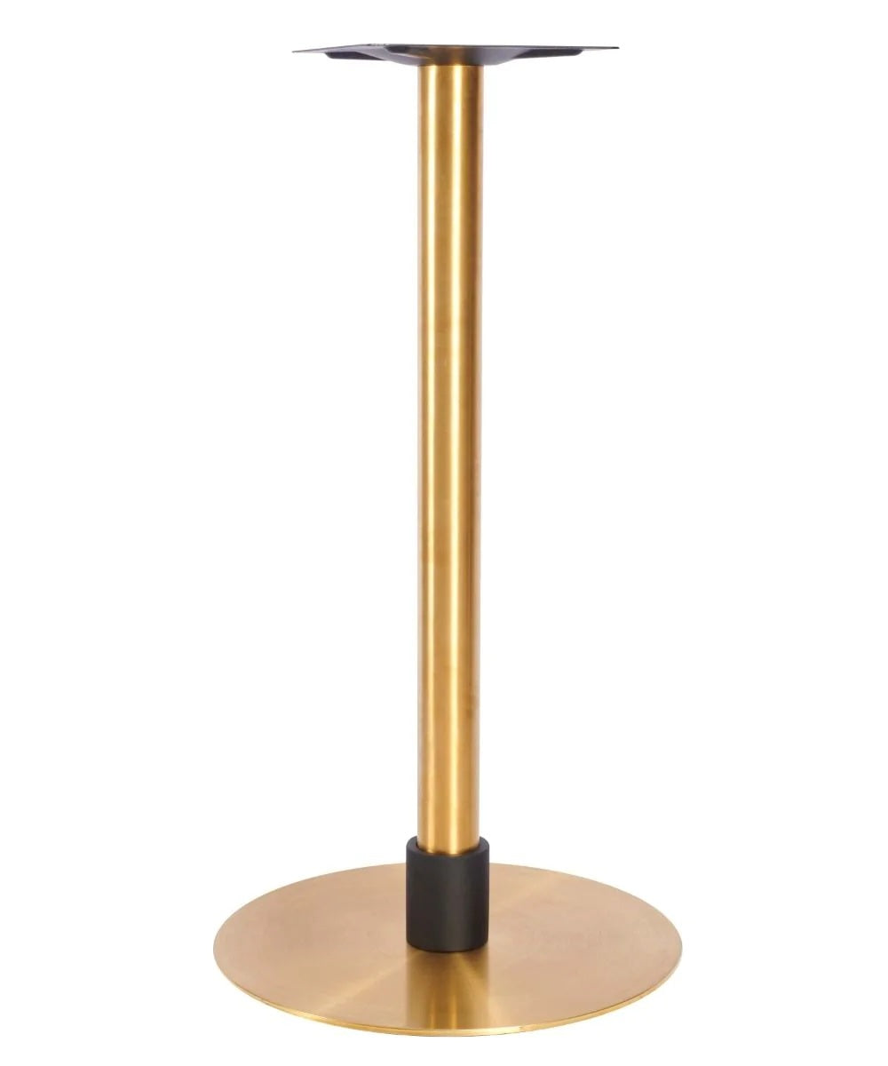 Atlas Large All Brass Table Base *2 Sleeve Height Options Available - Atlas Large Base (Brass) Poseur 120mm Sleeve Blk - view 1