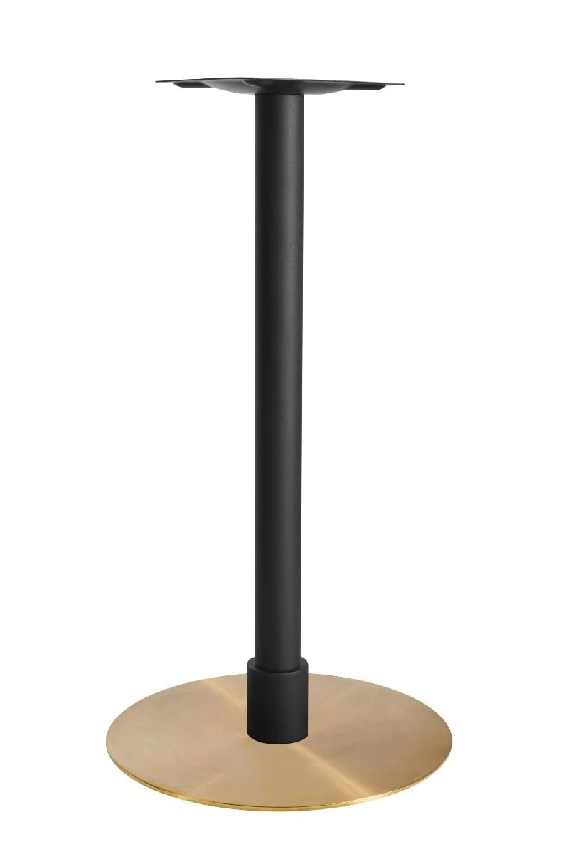 Atlas Large All Brass Table Base *2 Sleeve Height Options Available - Atlas Large Base (Brass) Poseur (Blk)120mm Sleeve (Blk) - view 1