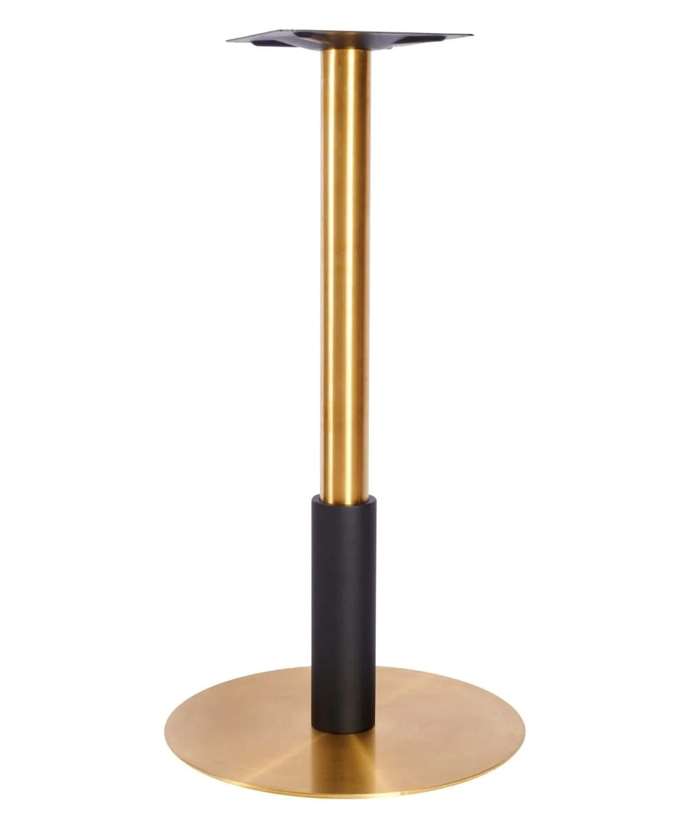 Atlas Large All Brass Table Base *2 Sleeve Height Options Available - Atlas Large Base (Brass) Poseur 365mm Sleeve Blk - view 1