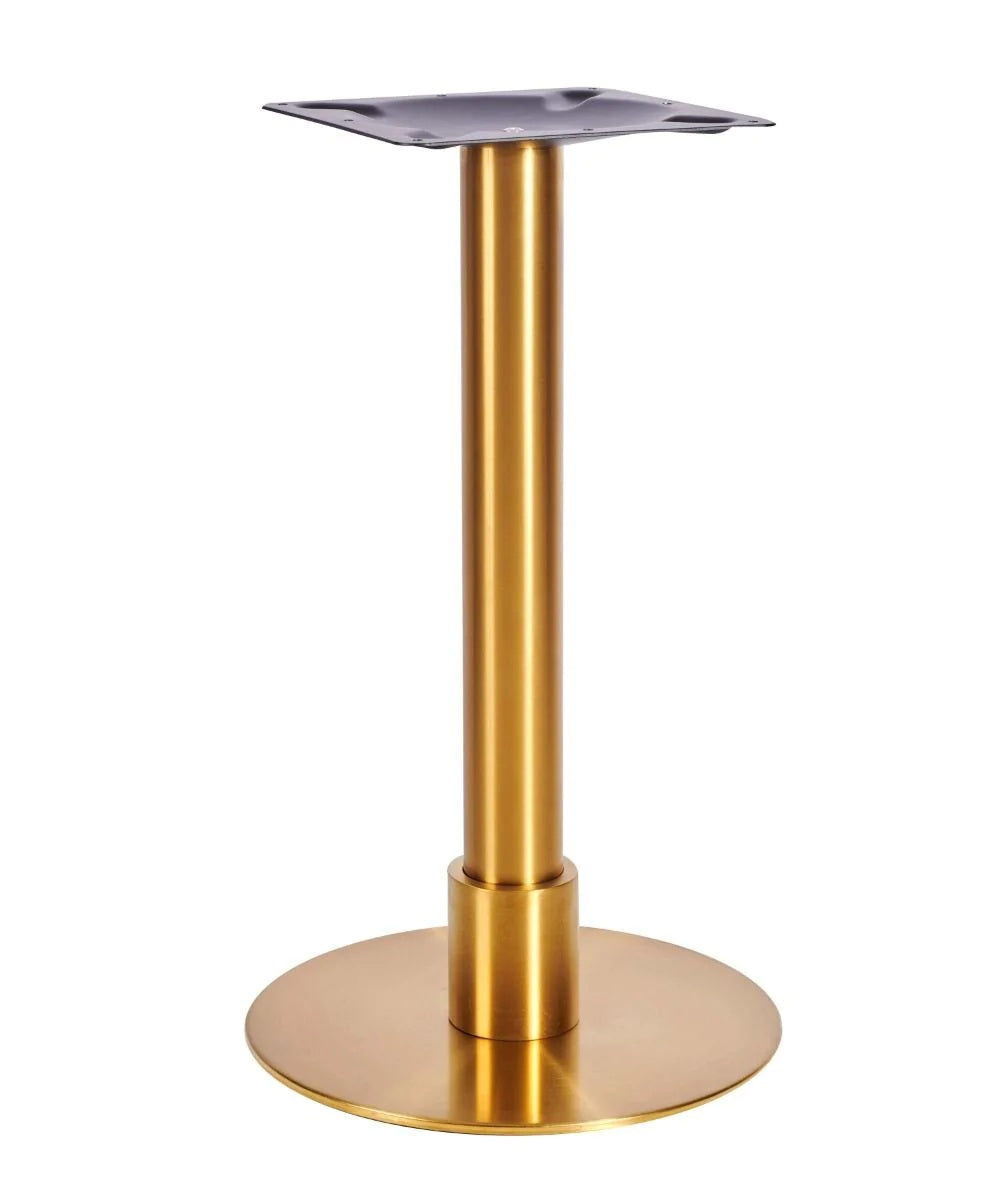 Atlas Small All Brass Table Base *2 Sleeve Height Options Available - Atlas Small Base (Brass) Dining 120mm Sleeve - view 1