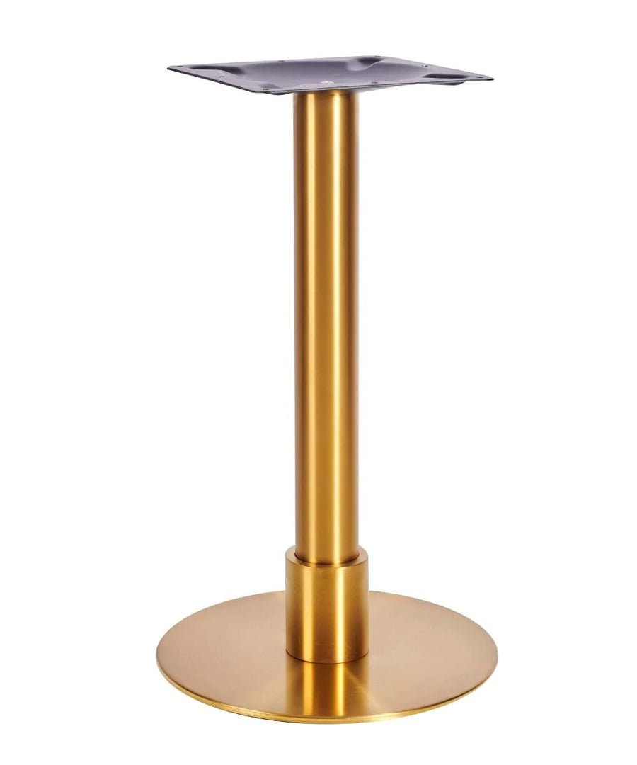 Atlas Small All Brass Table Base *2 Sleeve Height Options Available - Atlas Small Base (Brass) Dining 120mm Sleeve - view 1