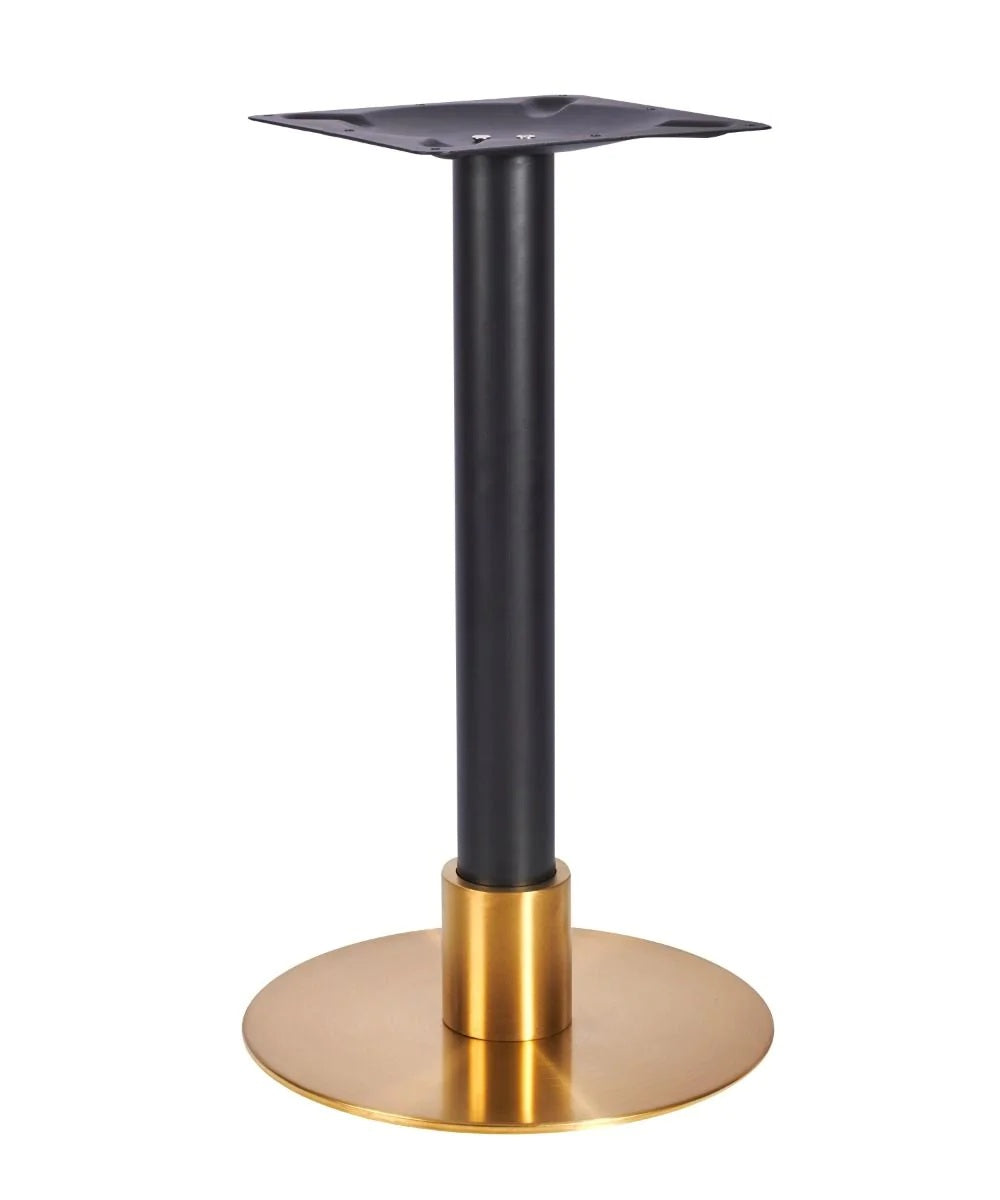 Atlas Small All Brass Table Base *2 Sleeve Height Options Available - Atlas Small Base (Brass) Dining Blk 120mm Sleeve Brs - view 1