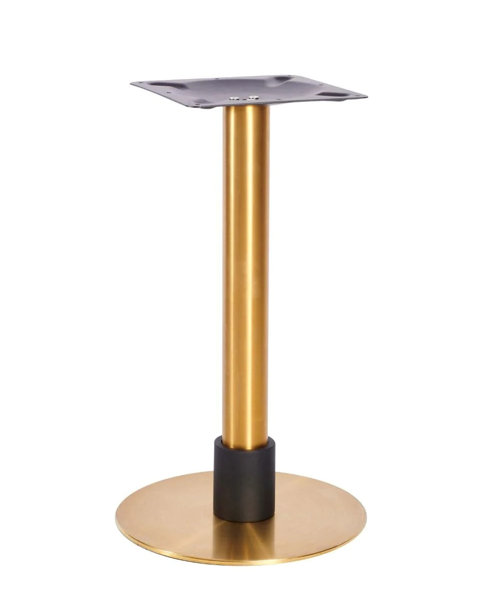 Atlas Small All Brass Table Base *2 Sleeve Height Options Available - Atlas Small Base (Brass) Dining 120mm Sleeve Blk - view 1