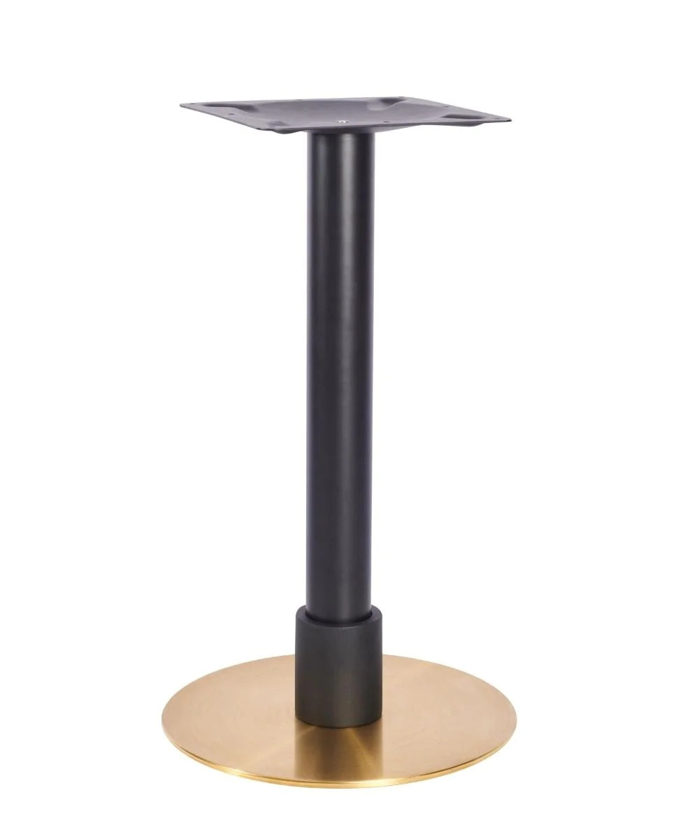 Atlas Small All Brass Table Base *2 Sleeve Height Options Available - Atlas Small Base (Brass) Dining Blk 120mm Sleeve Blk - view 1