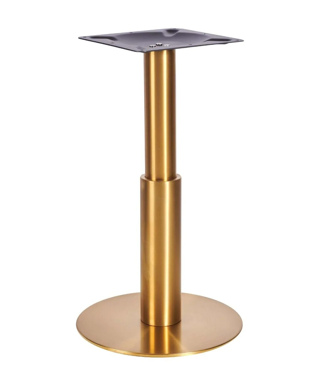Atlas Small All Brass Table Base *2 Sleeve Height Options Available - Atlas Small Base (Brass) Dining 365mm Sleeve - view 1