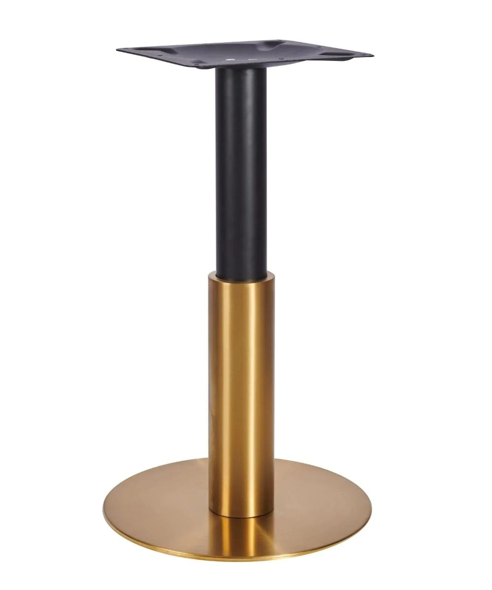 Atlas Small All Brass Table Base *2 Sleeve Height Options Available - Atlas Small Base (Brass) Dining Blk 365mm Sleeve Brs - view 1
