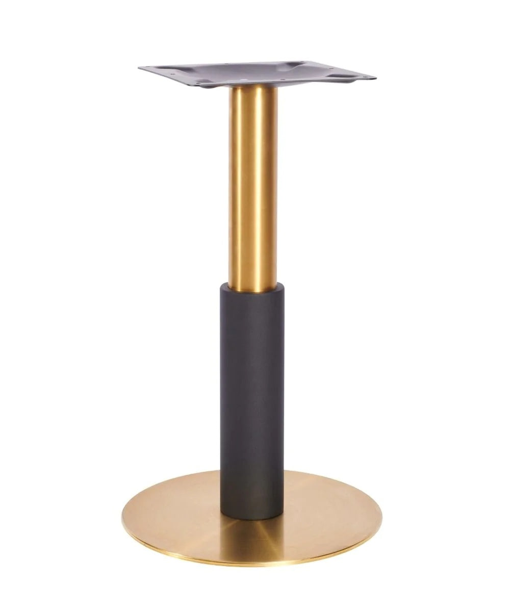Atlas Small All Brass Table Base *2 Sleeve Height Options Available - Atlas Small Base (Brass) Dining 365mm Sleeve Blk - view 1