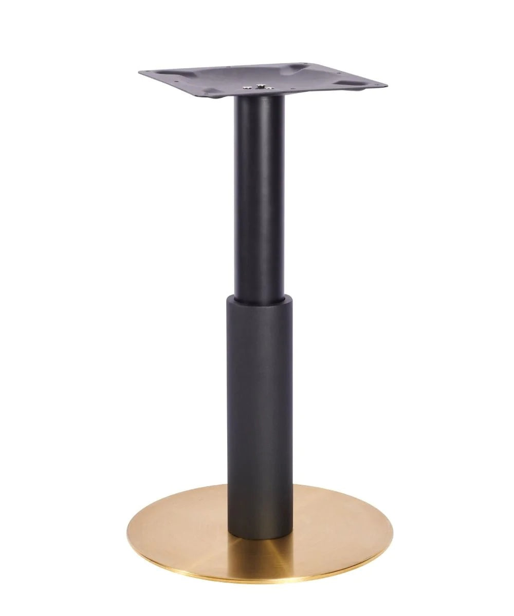 Atlas Small All Brass Table Base *2 Sleeve Height Options Available - Atlas Small Base (Brass) Dining Blk 365mm Sleeve Blk - view 1