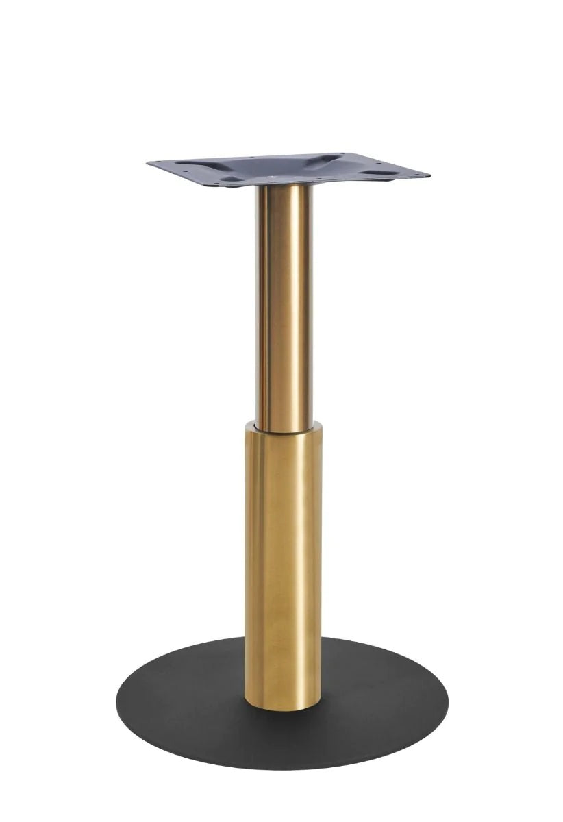 Atlas Small All Black Table Base *2 Sleeve Height Options Available - Atlas Small Base (Black) Dining (Brs) 365mm Sleeve (Brs) - view 1