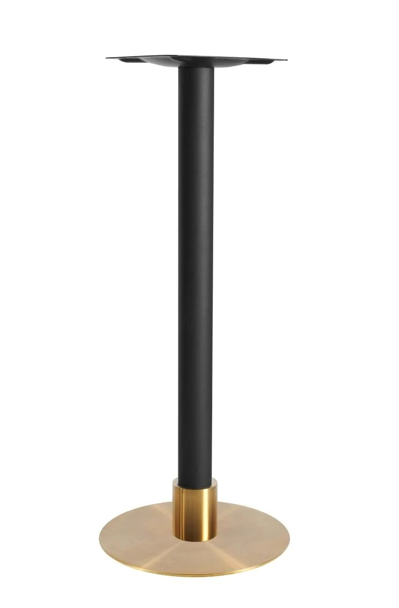 Atlas Small All Brass Table Base *2 Sleeve Height Options Available - Atlas Small Base (Brass) Poseur (Blk) 120mm Sleeve (Brs) - view 1