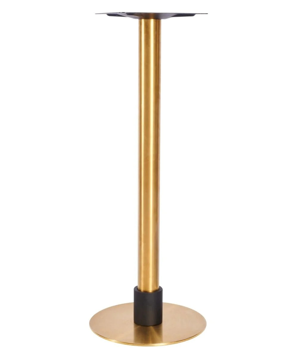 Atlas Small All Brass Table Base *2 Sleeve Height Options Available - Atlas Small Base (Brass) Poseur 120mm Sleeve Blk - view 1