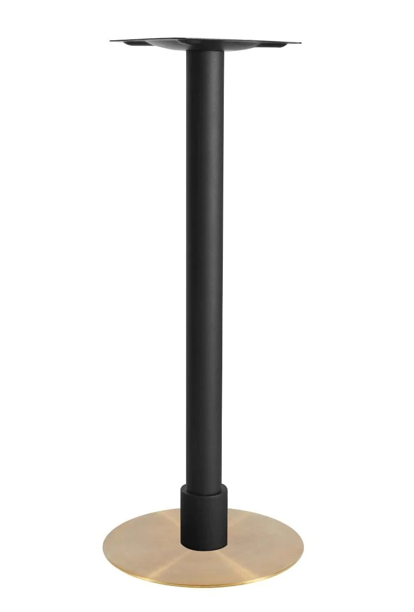 Atlas Small All Brass Table Base *2 Sleeve Height Options Available - Atlas Small Base (Brass) Poseur (Blk) 120mm Sleeve (Blk) - view 1