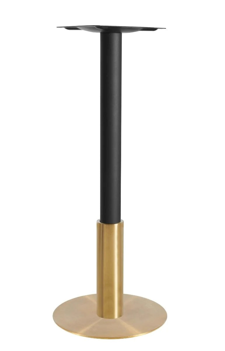 Atlas Small All Brass Table Base *2 Sleeve Height Options Available - Atlas Small Base (Brass) Poseur (Blk) 365mm Sleeve (Brs) - view 1