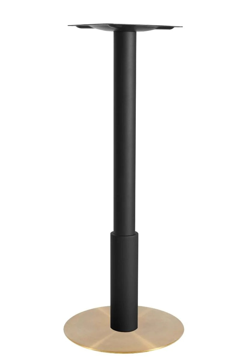 Atlas Small All Brass Table Base *2 Sleeve Height Options Available - Atlas Small Base (Brass) Poseur (Blk) 365mm Sleeve (Blk) - view 1