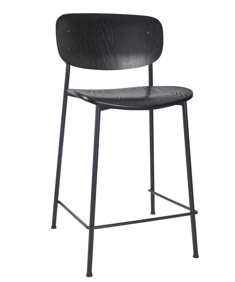Greenwich Mid-Height Stool - Greenwich Mid Height Stool - Black Plywood - view 1