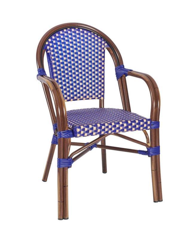 Ruby Armchair - Blue & Cream