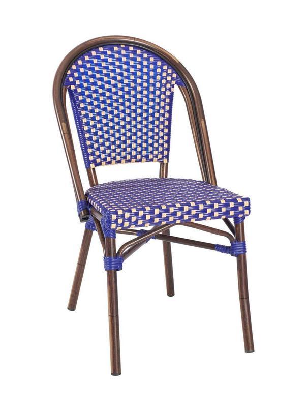 Ruby Side Chair - Blue & Cream