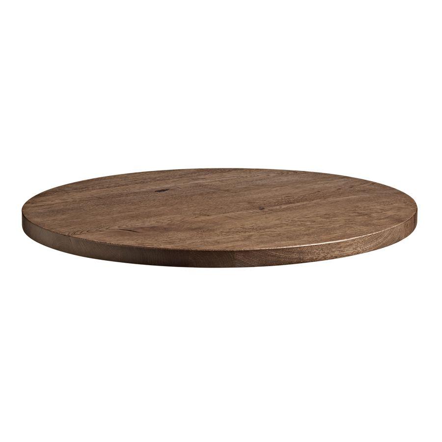 Rustic Solid Oak - Smoked - 600mm Round