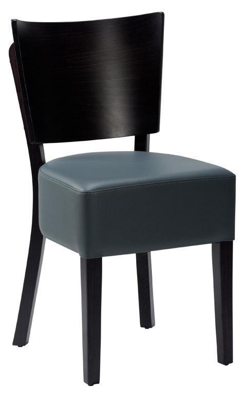 Charlie VB Side Chair - Grey Faux Leather With Black Frame - main image