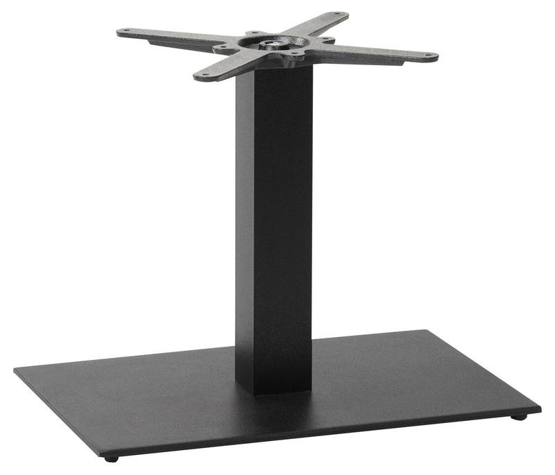 Flat Black Single Rectangular Table Base - Black - main image