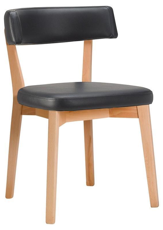 Sara Side Chair - Faux Leather With Light Beech - main image