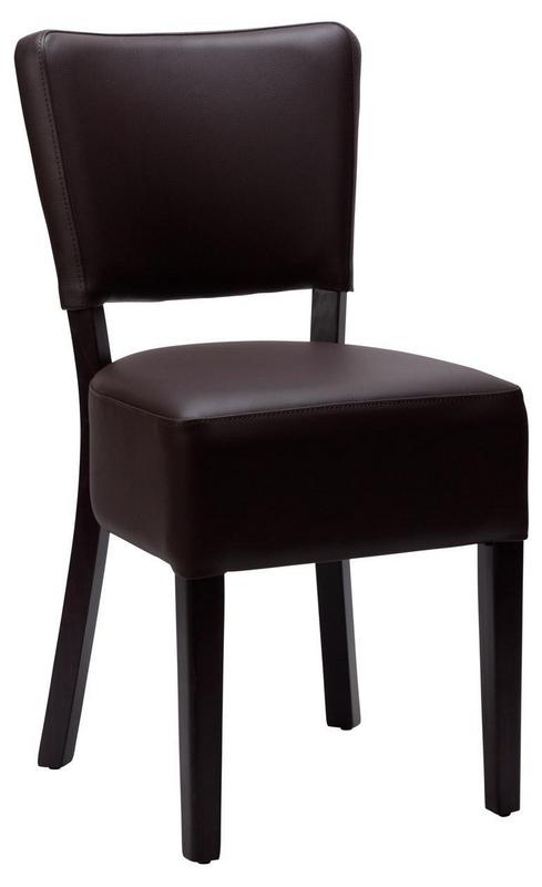 Charlie Side Chair - Cappuccino Faux Leather With Wenge Frame - main image