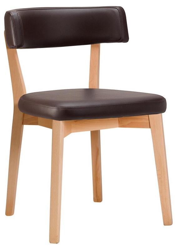 Sara Side Chair - Faux Leather With Light Beech - main image