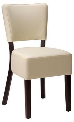 Charlie Side Chair - Cappuccino Faux Leather With Wenge Frame - main image