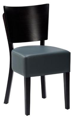 Charlie VB Side Chair - Iron Grey Faux Leather With Black Frame
