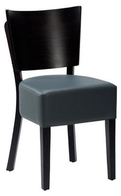 Charlie VB Side Chair - Grey Faux Leather With Black Frame