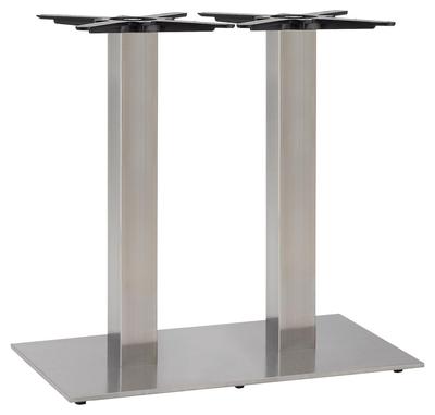Flat Stainless Twin Table Rectangular Base 