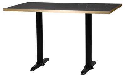 1200mm x 700mm , Black Pietra Grigia/ Gold ABS, Cross Twin (Dining Height)