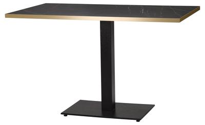 1200mm x 700mm , Black Pietra Grigia/ Gold ABS, Flat Black Rectangular (Dining Height)