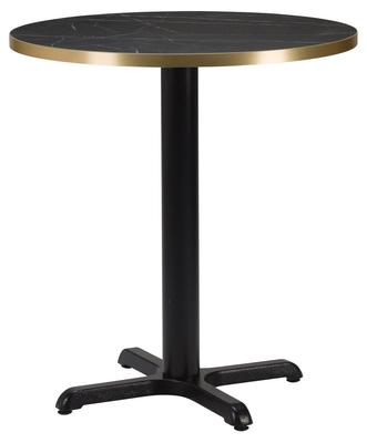 Round , Black Pietra Grigia/ Gold ABS, Cross Small (Dining Height)